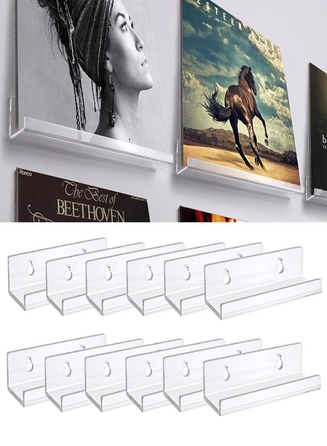Restynic 12-Pack 4-Inch Clear Vinyl Record Shelf, Space-Saving & Easy Install, Floating Acrylic Display Racks, Perfect for Vinyl Albums, CDs, Books & Pictures - Image 5